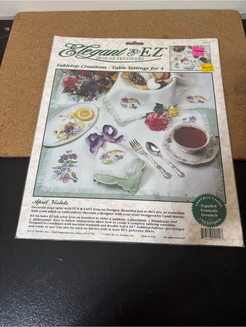 April Violets Iron-On Tabletop Transfer Set Daisy Kingdom Cardigan Cut Outs